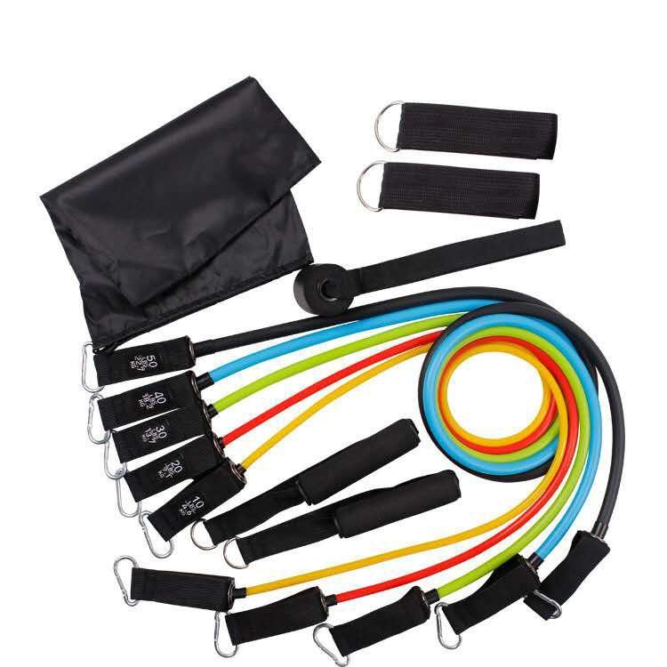 17-Piece Set 150 Lbs Chest Expander Latex Home Training Elastic Band Resistance Bands gym equipment for home bodybuilding - Plushlegacy