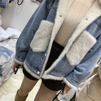 Loose and velvet jacket in cotton - Plushlegacy