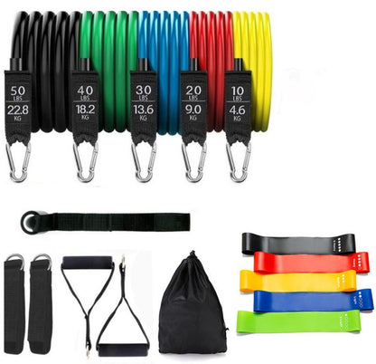 17-Piece Set 150 Lbs Chest Expander Latex Home Training Elastic Band Resistance Bands gym equipment for home bodybuilding - Plushlegacy
