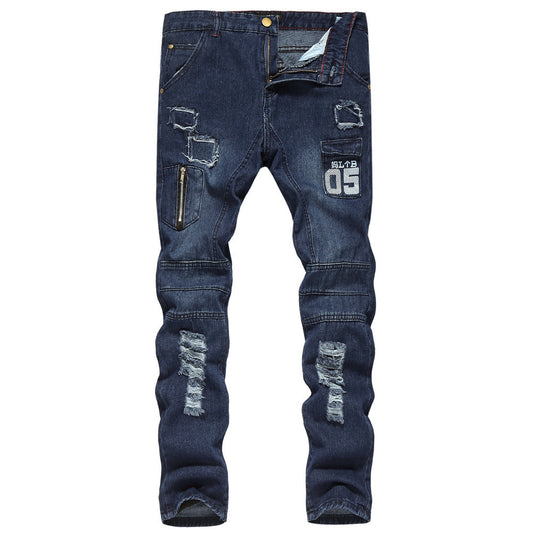 Slim-fit ripped jeans