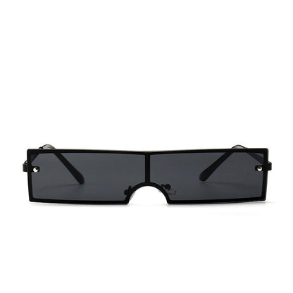 Trending Rectangle Sunglasses Women Black Shades Brand Designer Fashion Integrated Sunglasses - Plushlegacy