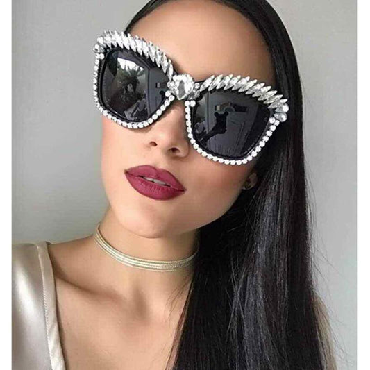 Cat Eye Sunglasses Women Rhinestone Fashion Shades - Plushlegacy