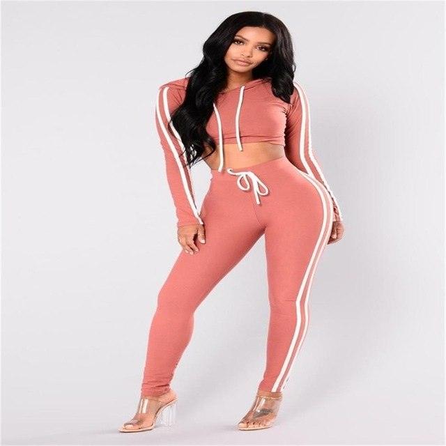 Autumn And Winter pink women tracksuit  Exercise 2 piece woman set Ladies New Style pink women sweat suits - Plushlegacy